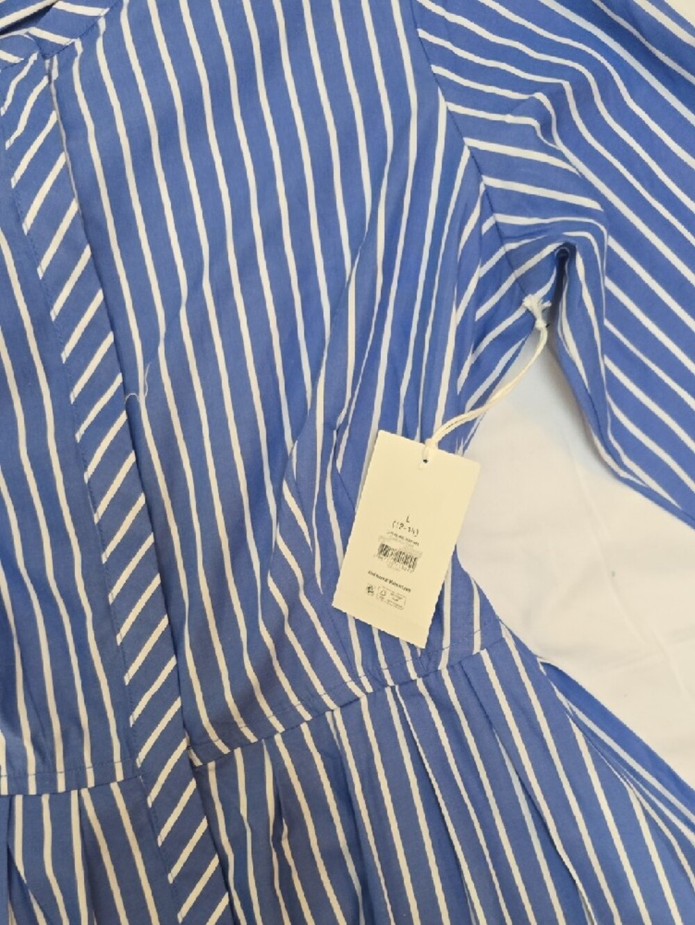 The Drop Blue and White Striped Midi Shirt Dress - Picture 6 of 12